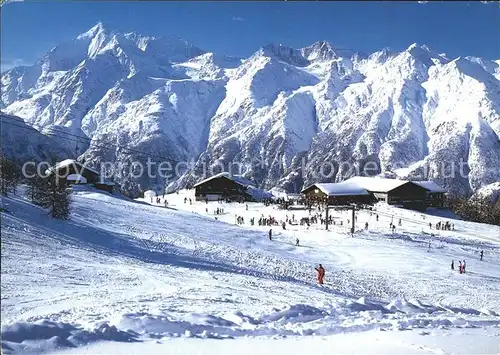 Graechen VS Hannigalp Weisshorn Brunegghorn Bishorn Skigebiet Kat. Graechen