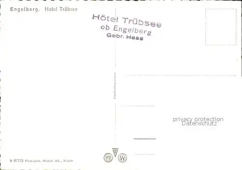 Engelberg OW Hotel Truebsee Engstlensee Kat. Engelberg