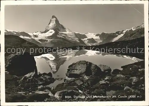 Stellisee Matterhorn Mt Cervin Kat. Zermatt