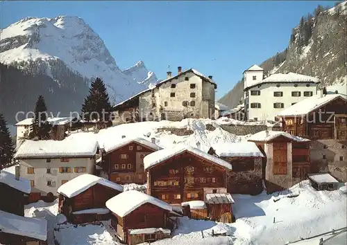 Spluegen GR Dorfpartie Guggernuell Einshorn Kat. Spluegen