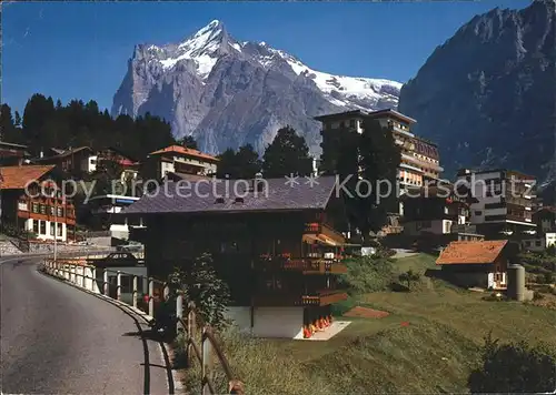 Grindelwald Dorfpartie Wetterhorn Kat. Grindelwald