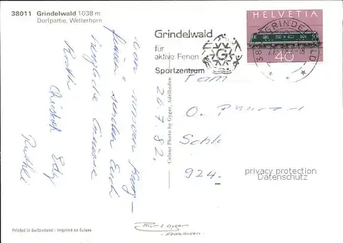 Grindelwald Dorfpartie Wetterhorn Kat. Grindelwald