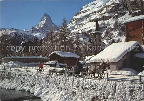 Zermatt VS Cervin Pferdekutsche Matterhorn Kat. Zermatt