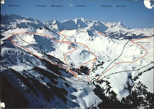 Geils Skigebiet Hahnenmoos Metsch Adelboden Lenk Wildhorn  Kat. Adelboden