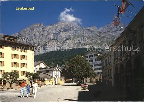 Leukerbad Maison Blanche Hotel Strassenansicht Alpen Kat. Loeche les Bains