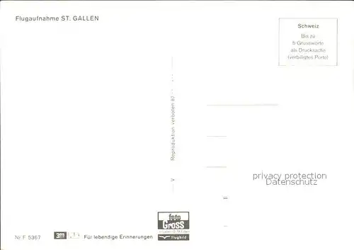 St Gallen SG Fliegeraufnahme Kat. St Gallen