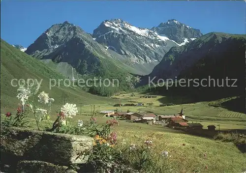 Sertig Doerfli Blick Mittagshorn Plattenflue Hoch Ducan Kat. Sertigpass