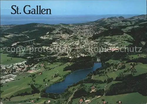 St Gallen SG Fliegeraufnahme Buebsensee Blick Bodensee Kat. St Gallen