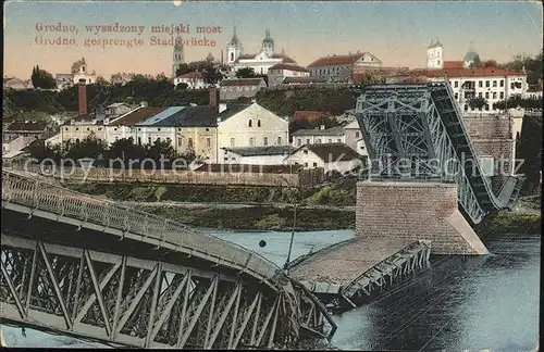 Grodno Weissrussland Gesprengte Stadtbruecke /  /Hrodna