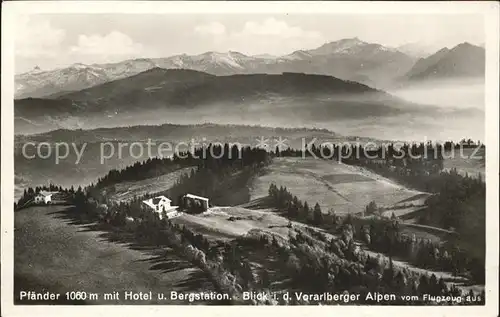 Pfaender Hotel Bergstation Alpen Fliegeraufnahme Kat. Bregenz