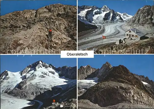 Oberaletschhuette Leitern Aletschhorn Nesthorn Fusshoerner Kat. Oberaletsch