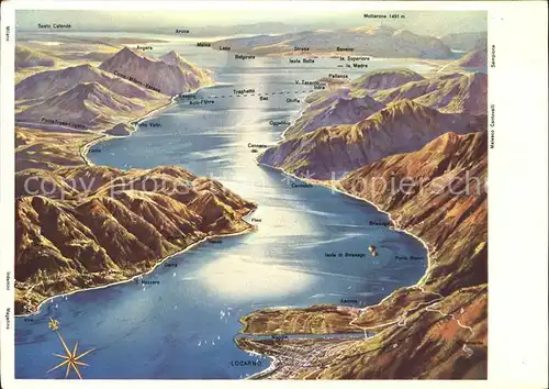 Lago Maggiore Panoramakarte Kat. Italien