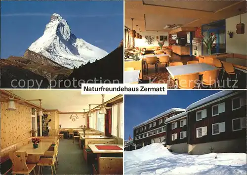 Zermatt VS Naturfreundehaus Gaststube Matterhorn Kat. Zermatt