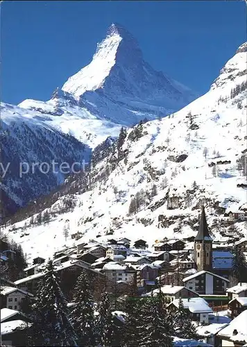 Zermatt VS Ortsansicht mit Matterhorn Kat. Zermatt