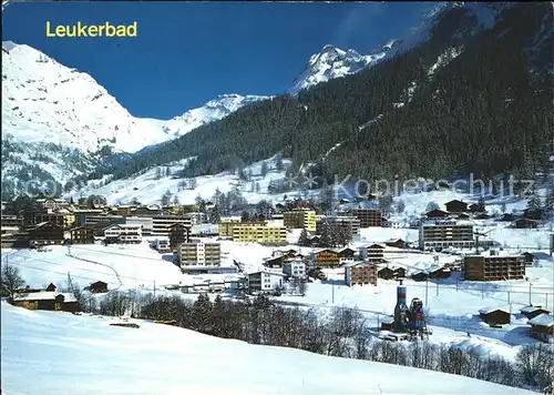 Leukerbad mit Gitzifurgge und Majinghorn Kat. Loeche les Bains