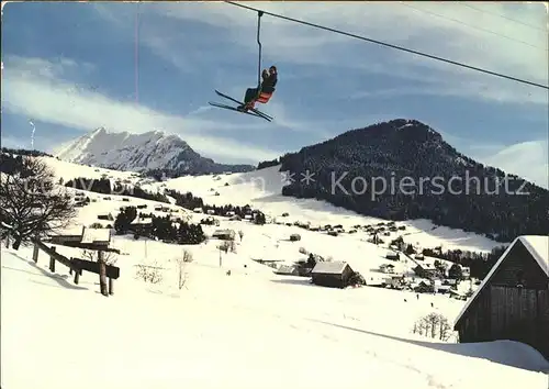 Amden SG Sesselbahn Amden Walau mit Leistkamm und Kapf / Amden /Bz. See-Gaster