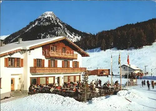 Davos Dorf GR Hotel Buenda Terrasse / Davos /Bz. Praettigau-Davos