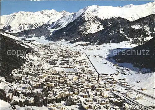Davos Dorf GR mit Rhaetikon Fergenhoerner Seehorn / Davos /Bz. Praettigau-Davos