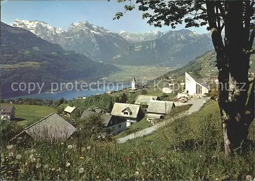 Amden SG mit Walensee und Glarneralpen Kat. Amden