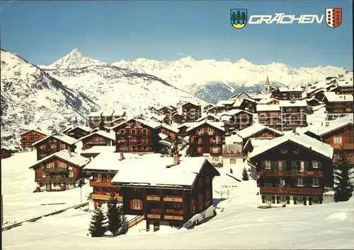 Graechen VS mit Bietschhorn Aletschhorn Kat. Graechen
