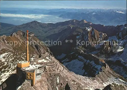 Saentis AR Fliegeraufnahme Bergstation mit Vorarlberg Kat. Saentis