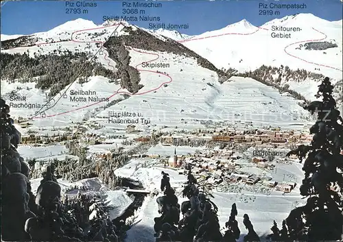 Scuol Tarasp Vulpera Skigebiet Motta Nafuns und Piz Champatsch / Scuol /Bz. Inn