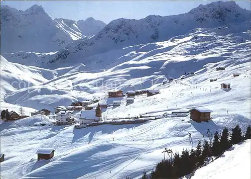 Arosa GR mit Bergkirchli Skigebiet Kat. Arosa