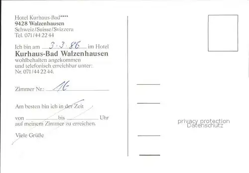 Walzenhausen AR Hotel Kurhaus Bad Kat. Walzenhausen