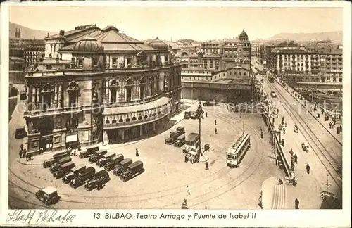 Bilbao Spanien Teatro Arriaga y Puente de Isabel II Kat. Bilbao