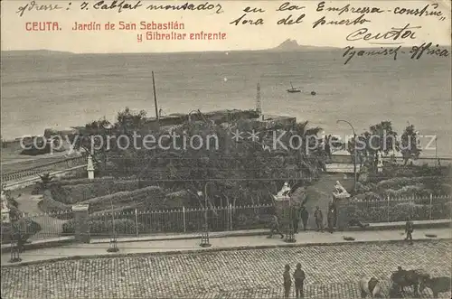 Ceuta Jardin de san Sebastian y Gibraltar enfrente Kat. Spanien