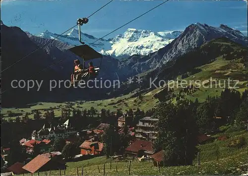 Adelboden Sesselbahn Adelboden Schwandfeldspitz Steghorn Wildstrubel Fitzer Kat. Adelboden