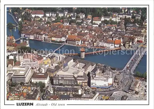 Luzern LU Fliegeraufnahme Altstadt / Luzern /Bz. Luzern City