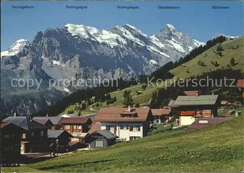 Muerren BE Dorfpartie mit Alpen Kat. Muerren