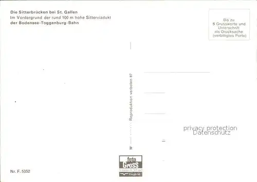 St Gallen SG Sitterbruecken mit Sitterviadukt Fliegeraufnahme Kat. St Gallen