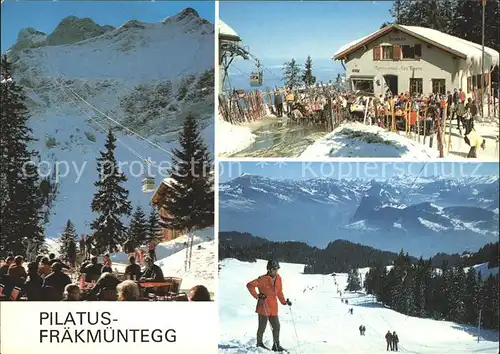 Fraekmuentegg Luftseilbahn Skilift Berggasthaus Terrasse / Pilatus /Rg. Alpnach