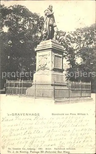 s-Gravenhage Standbeeld van Prins Willem I Denkmal Statue / Niederlande /Niederlande