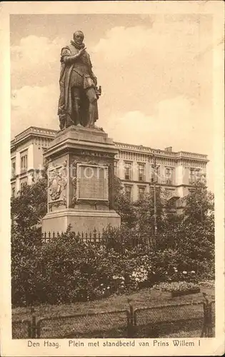 Den Haag Plein met Standbeeld van Prins Willem I Statue Kat. s Gravenhage