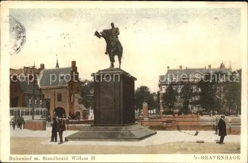 s-Gravenhage Buitenhof met Standbeeld Willem II Denkmal / Niederlande /Niederlande
