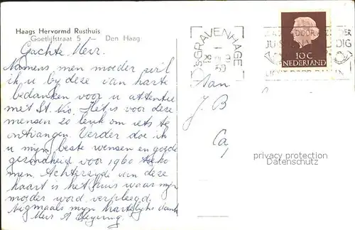 Den Haag Haags Hervormd Rusthuis Kat. s Gravenhage