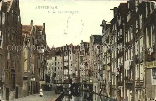 Amsterdam Niederlande O.Z. Achterburgwal Kanal Kat. Amsterdam