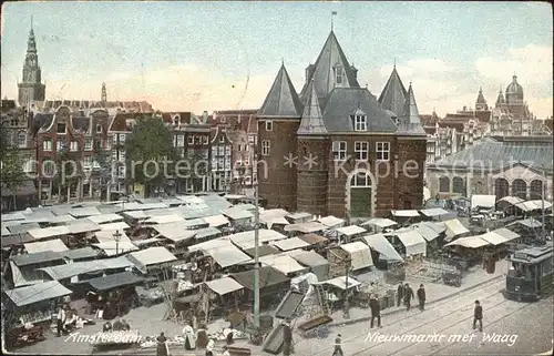 Amsterdam Niederlande Nieuwmarkt met Waag Kat. Amsterdam