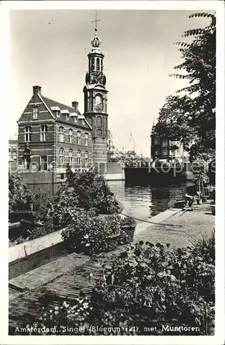 Amsterdam Niederlande Singel Bloemmarkt Munttoren Kat. Amsterdam