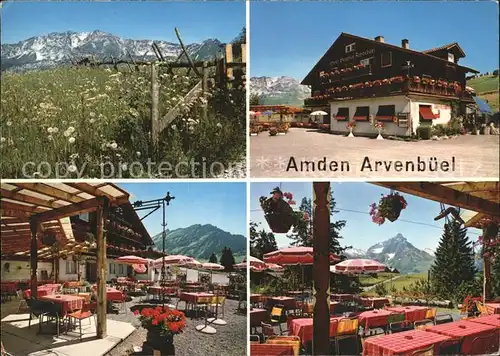 Amden SG Hotel Arvenbuehl Terrasse Panorama Kat. Amden