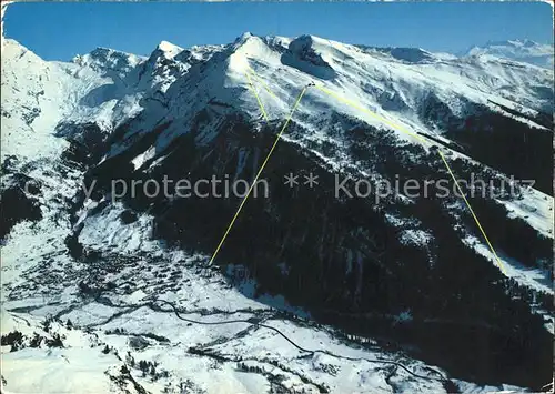 Leukerbad mit Gitzifurgge Majinghorn Torrenthorn Kat. Loeche les Bains