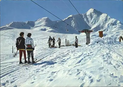 Spluegen GR Skilift Danatzhoehe mit Tambohorn Kat. Spluegen