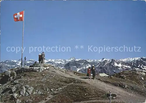 Arosa GR Weisshorn Gipfel mit Piz Palue Piz Kesch und Piz Bernina Kat. Arosa