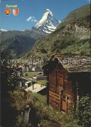 Zermatt VS Dorfpartie mit Matterhorn / Zermatt /Bz. Visp