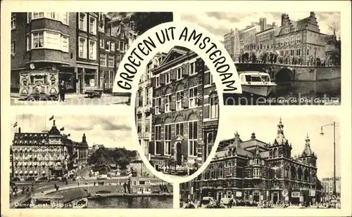 Amsterdam Niederlande Huis Drie Grachtes Brug Kat. Amsterdam