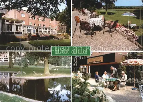 Lochem buiten Hotel Restaurant Alpha Garten Terrasse Teich Kat. Lochem