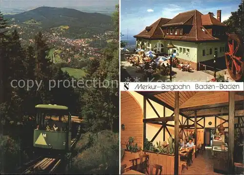 Baden Baden Merkur Standseilbahn Bergstation Restaurant Kat. Baden Baden